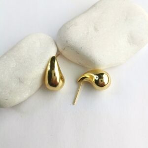 NWT 18k Gold on Sterling Teardrop Stud Earrings